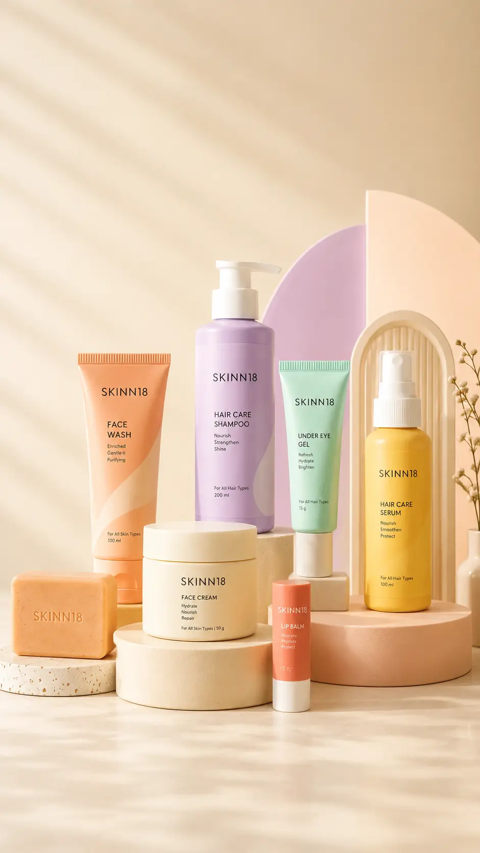 SKINN18 skin and hair care product range