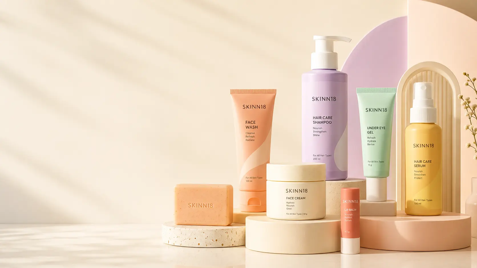 SKINN18 skin and hair care product range
